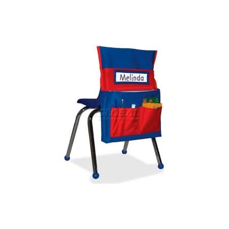 Carson Dellosa Carson-Dellosa Chairback Buddy Pocket Chart, 15"W x 2"D x 19"H, Blue/Red 158035